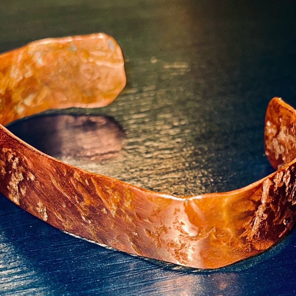 Hammered Solid Copper Cuff Bracelet - image 1